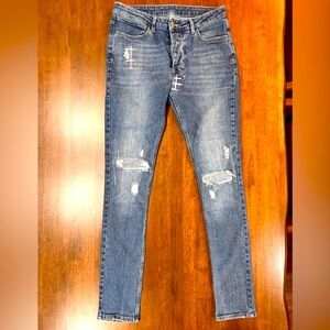 KSUBI MENS R/N 150730 SKINNY JEANS IN MEDIUM WASH.
SIZE 32"